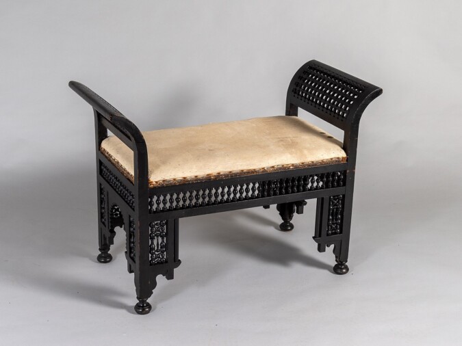 An Early 20th Century Ebonised Moorish Window Bench Seat - Liberty & Co