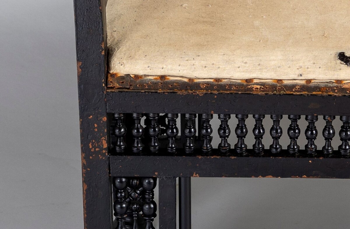 An Early 20th Century Ebonised Moorish Window Bench Seat - Liberty & Co - Image 14