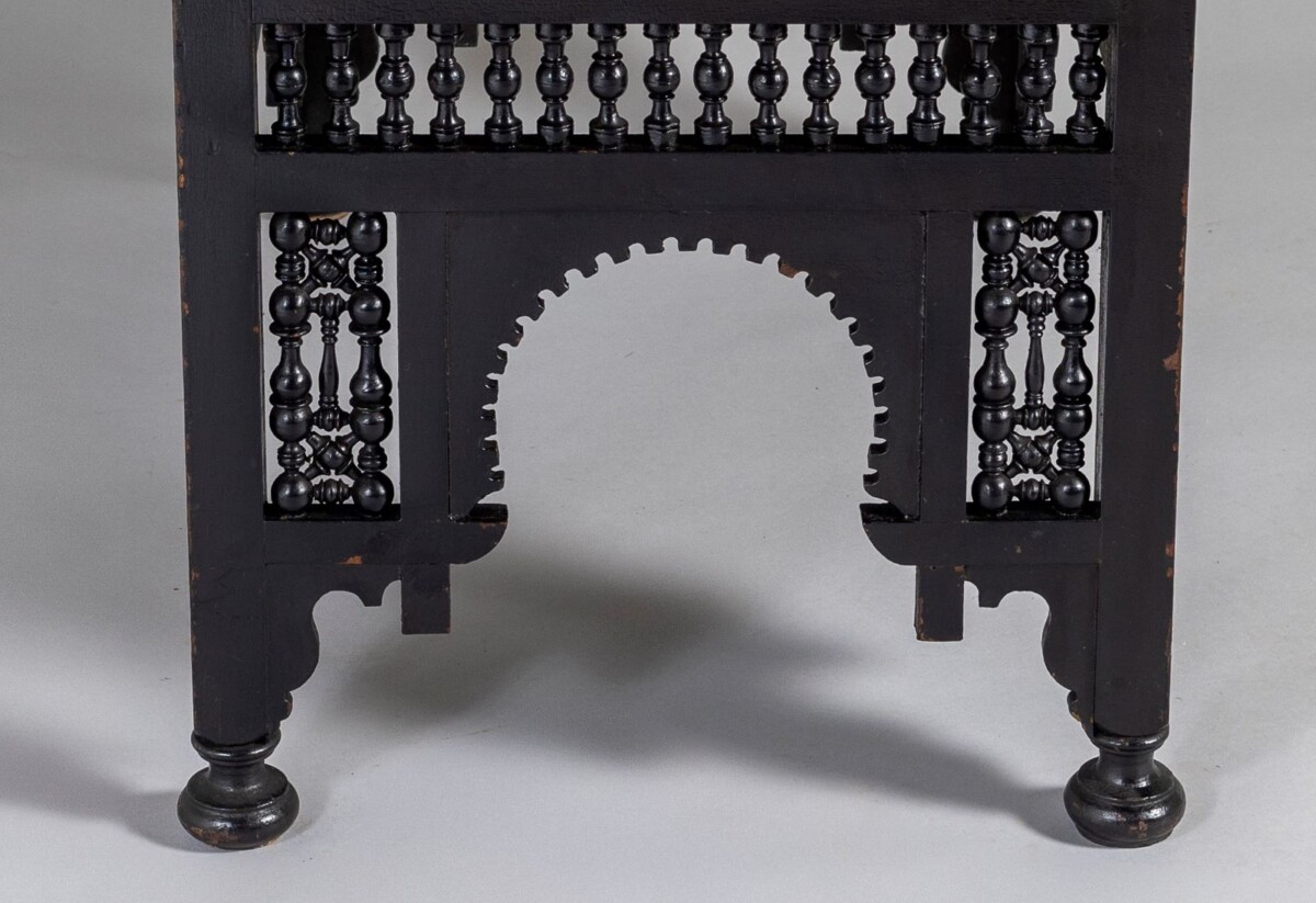 An Early 20th Century Ebonised Moorish Window Bench Seat - Liberty & Co - Image 11