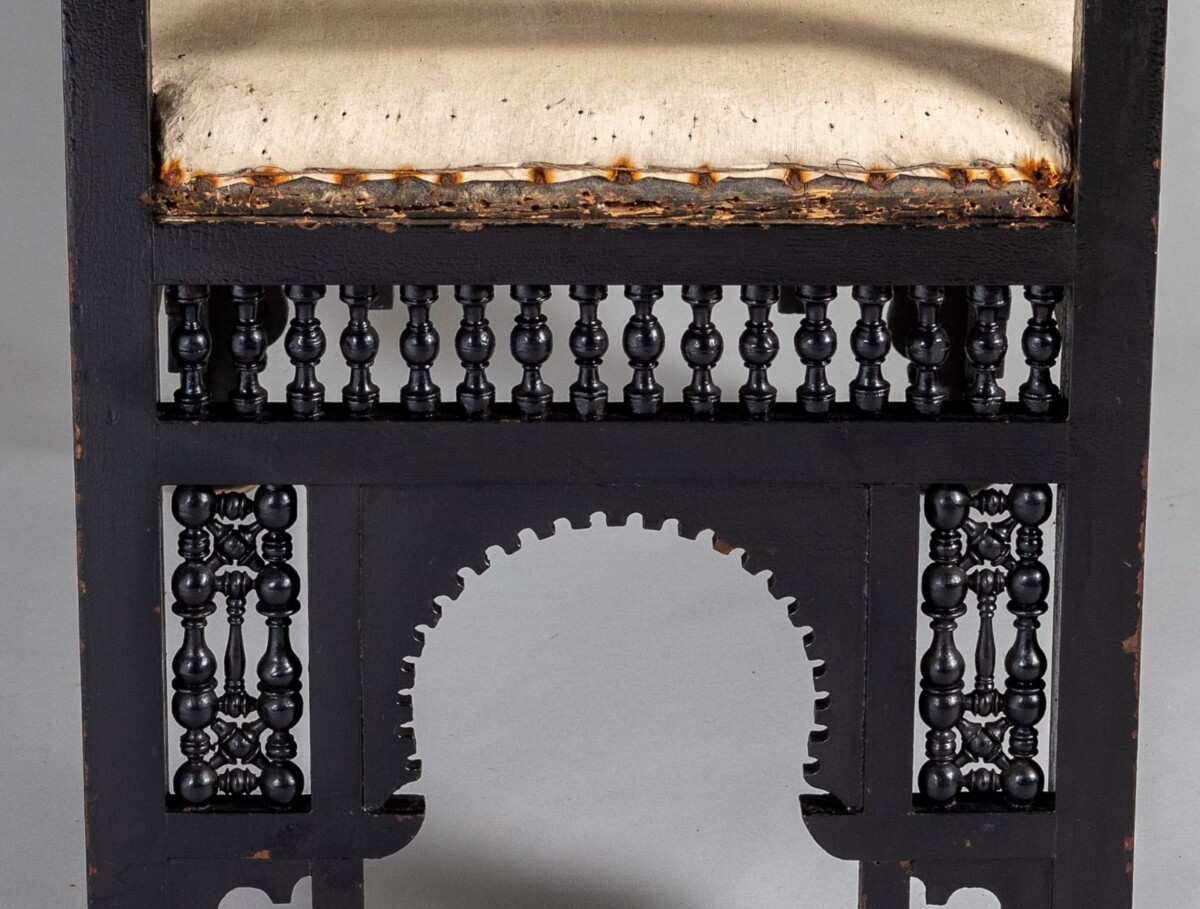 An Early 20th Century Ebonised Moorish Window Bench Seat - Liberty & Co - Image 10