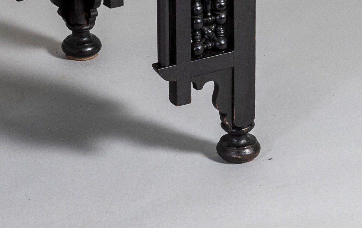 An Early 20th Century Ebonised Moorish Window Bench Seat - Liberty & Co - Image 9