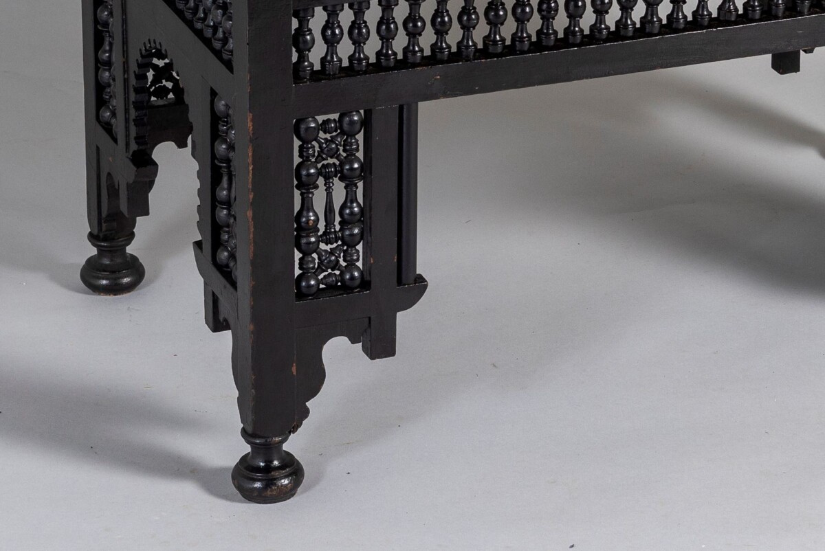 An Early 20th Century Ebonised Moorish Window Bench Seat - Liberty & Co - Image 17