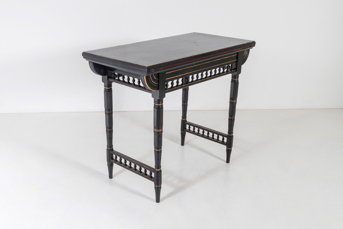 Aesthetic Movement Ebonised Console and Card Table By James Shoolbred London - Image 3