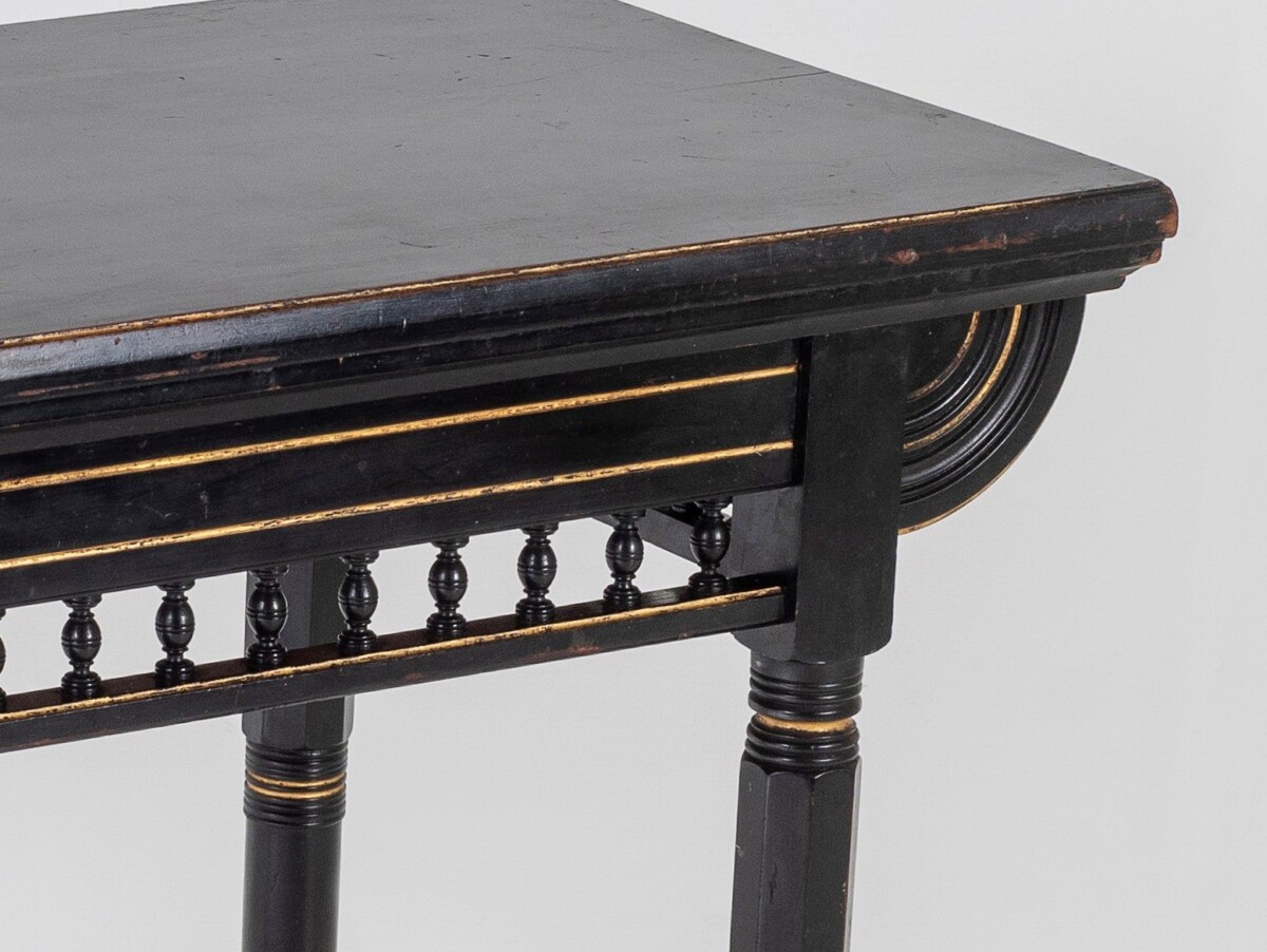 Aesthetic Movement Ebonised Console and Card Table By James Shoolbred London - Image 4