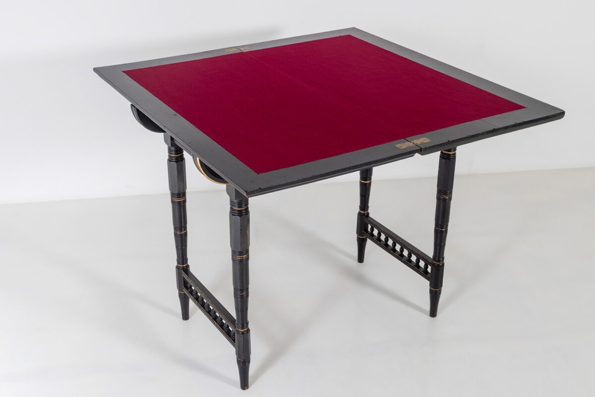 Aesthetic Movement Ebonised Console and Card Table By James Shoolbred London - Image 9