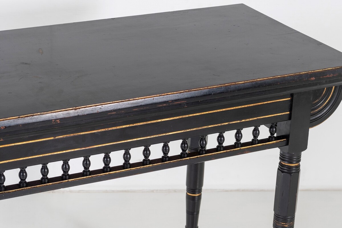 Aesthetic Movement Ebonised Console and Card Table By James Shoolbred London - Image 11
