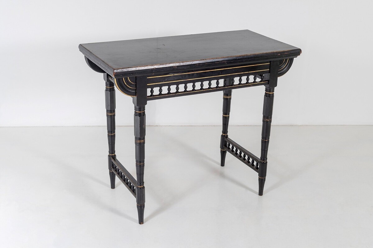 Aesthetic Movement Ebonised Console and Card Table By James Shoolbred London