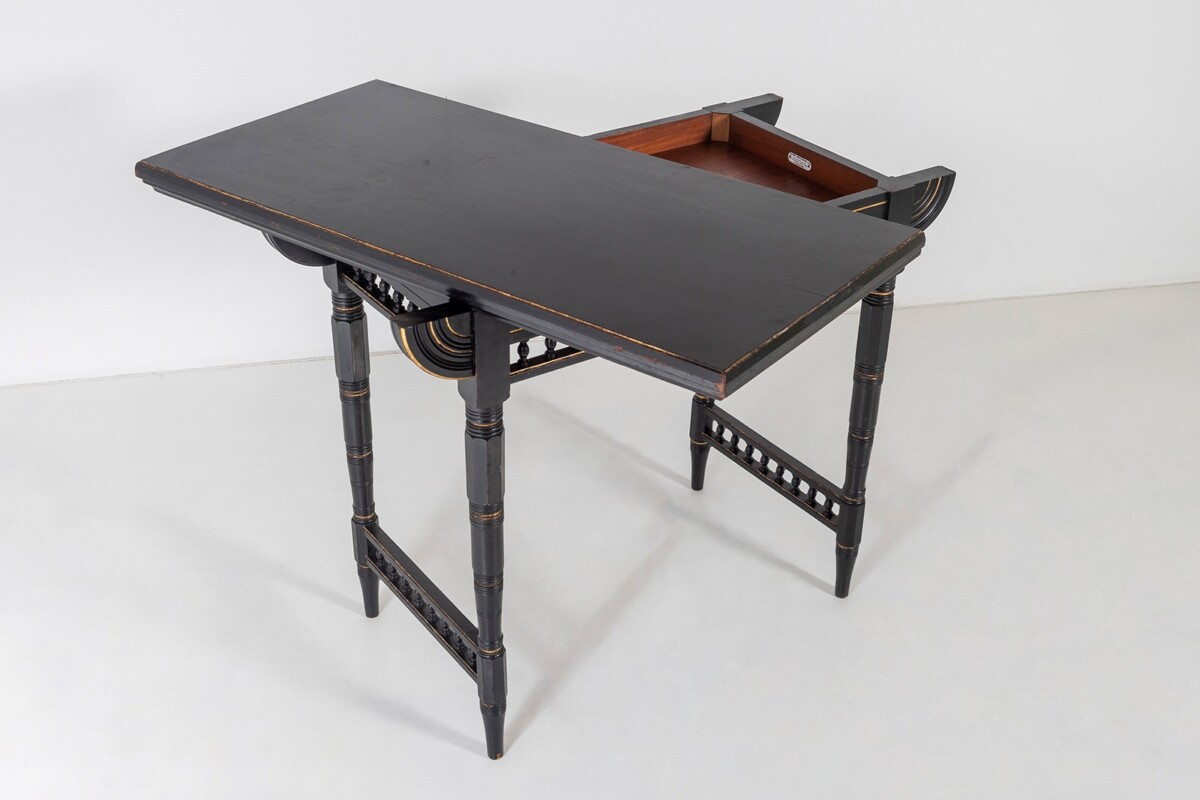 Aesthetic Movement Ebonised Console and Card Table By James Shoolbred London - Image 8