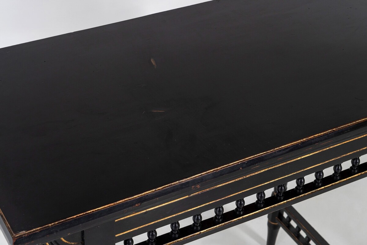 Aesthetic Movement Ebonised Console and Card Table By James Shoolbred London - Image 6
