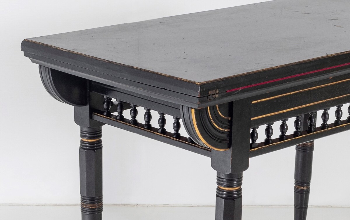Aesthetic Movement Ebonised Console and Card Table By James Shoolbred London - Image 2