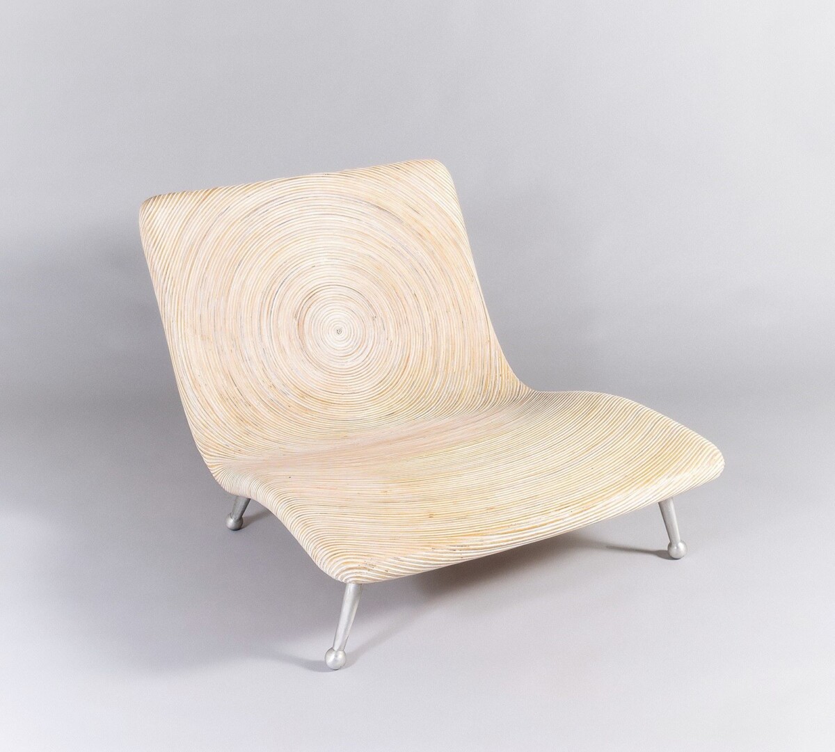 Designer Coconut Wicker Low Lounge Chair by Clayton Tugonon for Snug