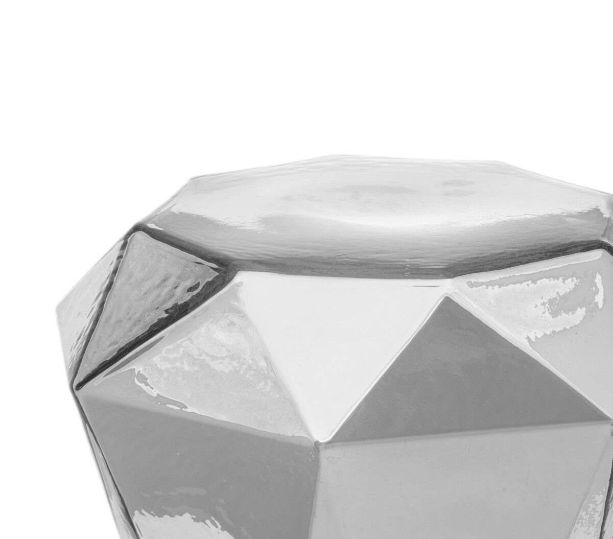 Exclusive Hand Blown Designer Glass Table 'WICHARD' Silver - The Ivana Steiner Collection - Image 3