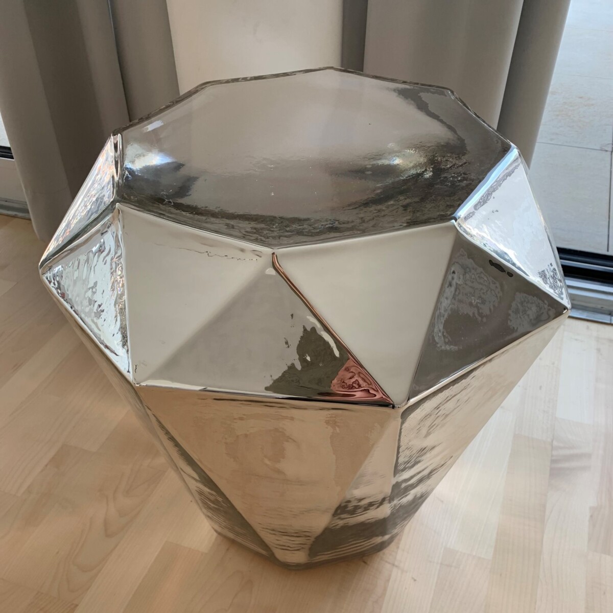 Exclusive Hand Blown Designer Glass Table 'WICHARD' Silver - The Ivana Steiner Collection - Image 12