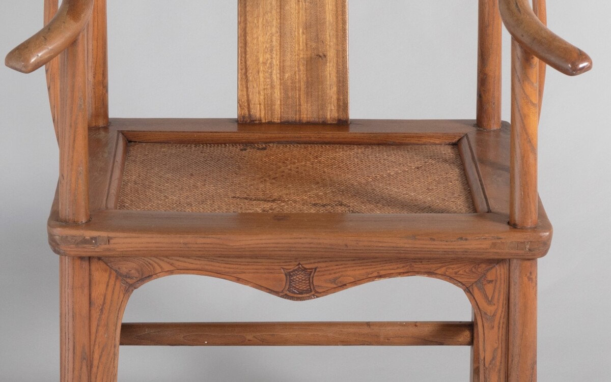 A 19th Century Antique Chinese Elm Horseshoe Armchair Late Qing - Image 13