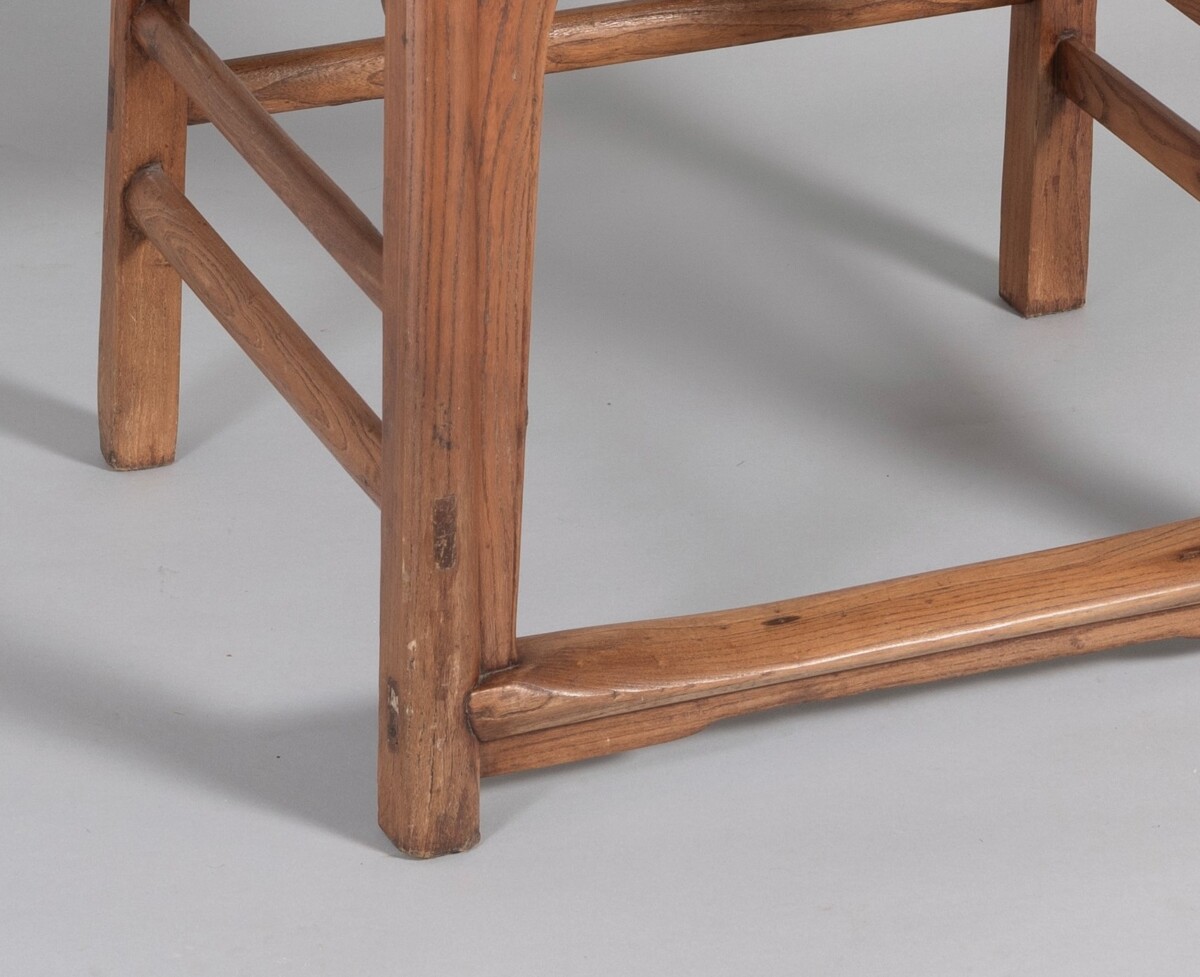 A 19th Century Antique Chinese Elm Horseshoe Armchair Late Qing - Image 9