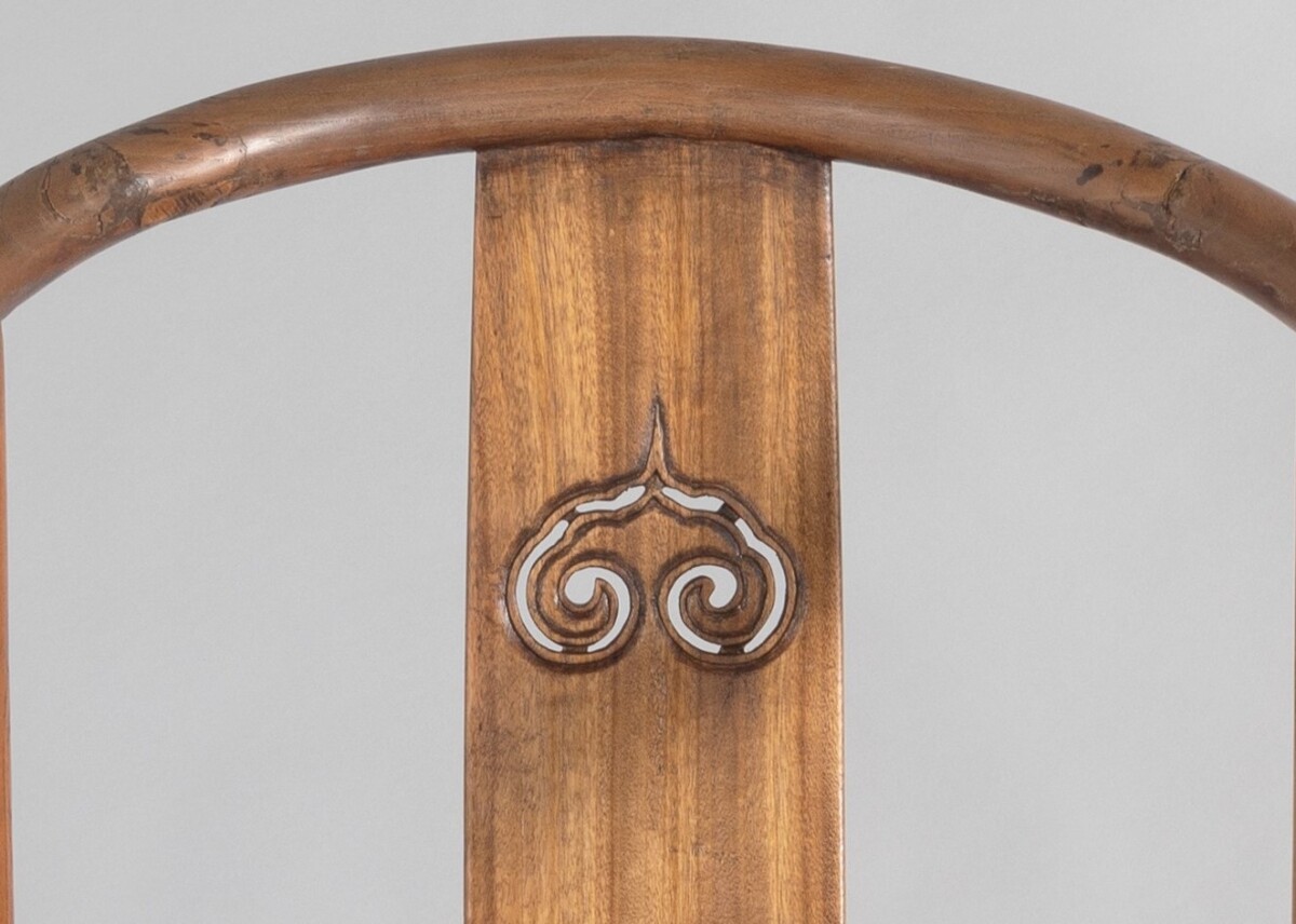 A 19th Century Antique Chinese Elm Horseshoe Armchair Late Qing - Image 14