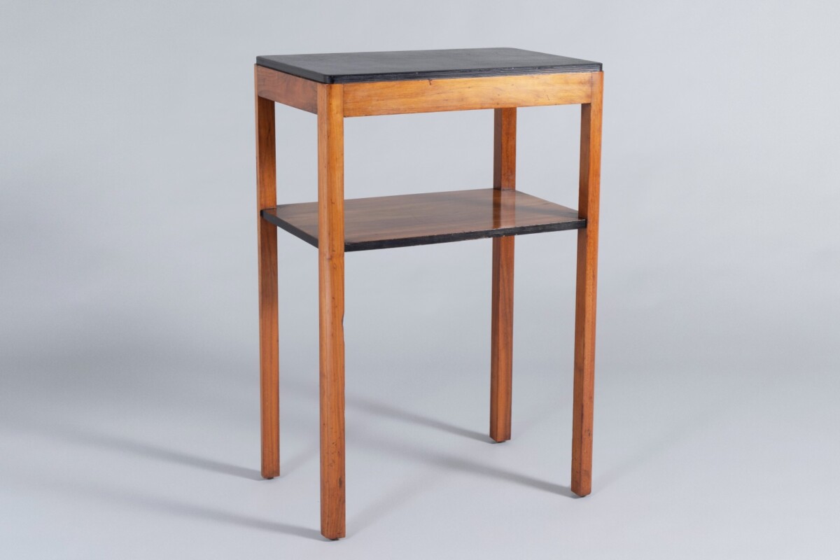 Mid Century Scandinavian Modern Walnut and Birch Occasional Side Table - Image 5