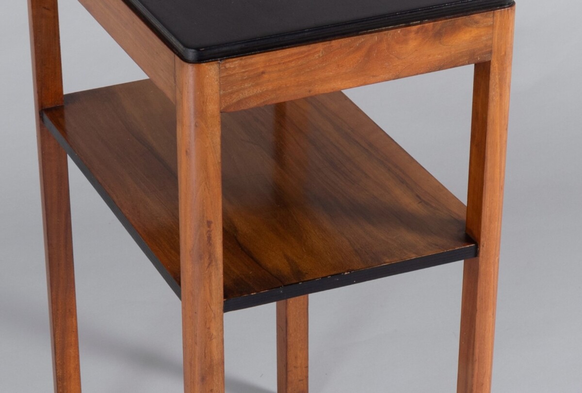 Mid Century Scandinavian Modern Walnut and Birch Occasional Side Table - Image 8