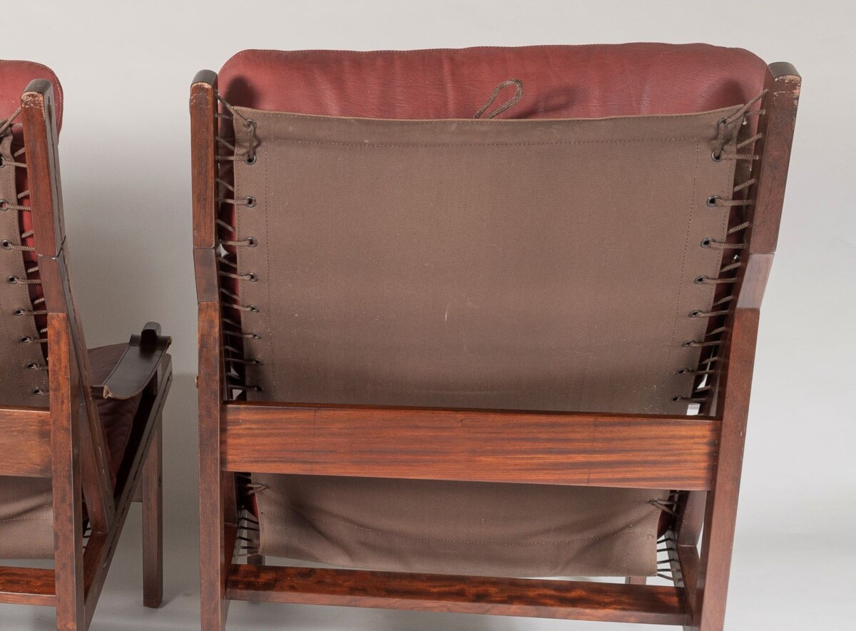 Pair of mid-Century Torbjørn Afdal Hunter-Safari High-Back Leather Lounge Chairs - Image 9