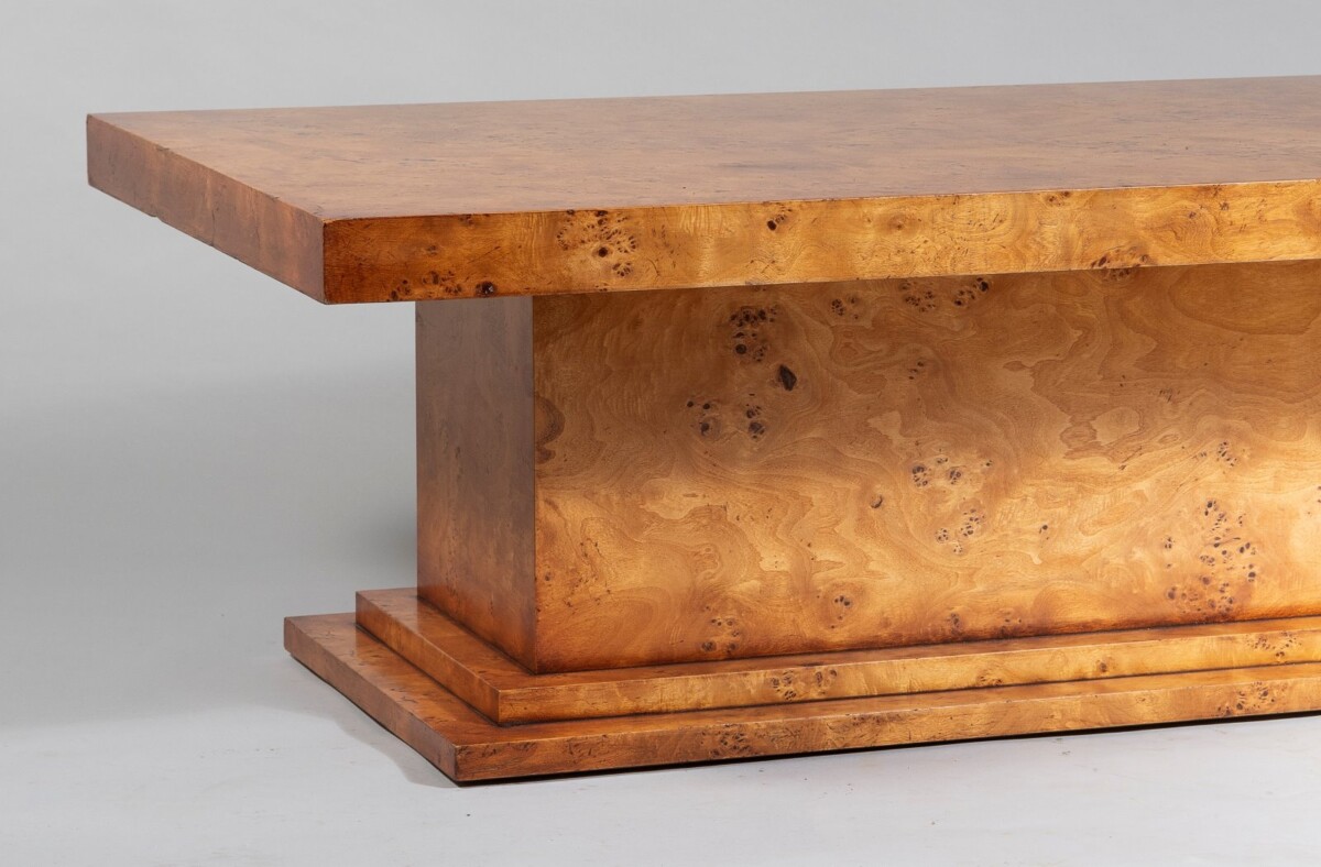 1970/80s Mid-Century Modern Birdseye Maple Large Rectangular Coffee Table - Image 4