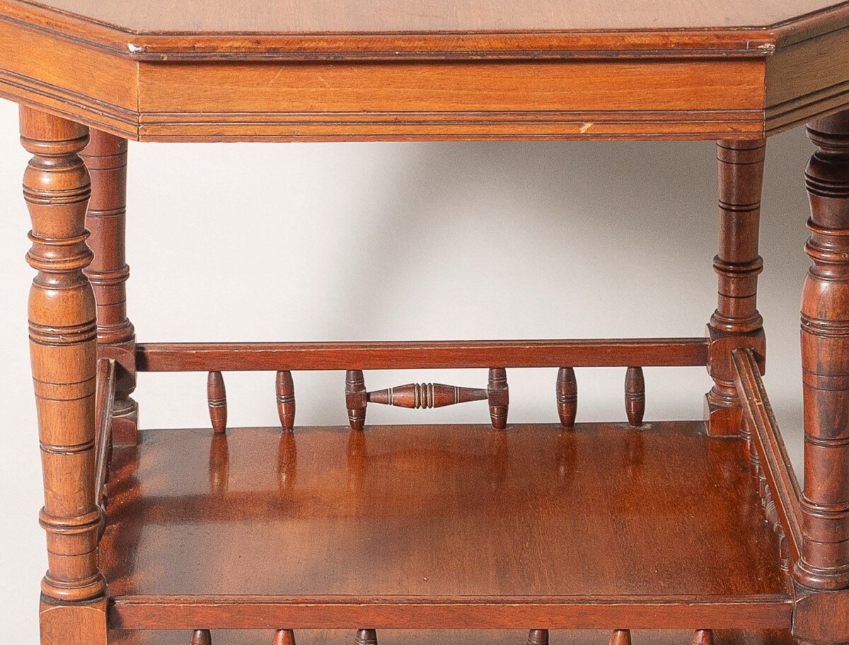 Late Victorian Aesthetic Movement Octagonal Walnut Window Table or Side Table - Image 9