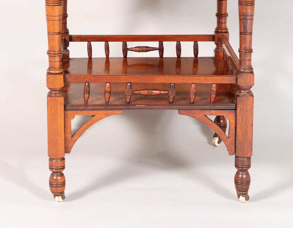 Late Victorian Aesthetic Movement Octagonal Walnut Window Table or Side Table - Image 3