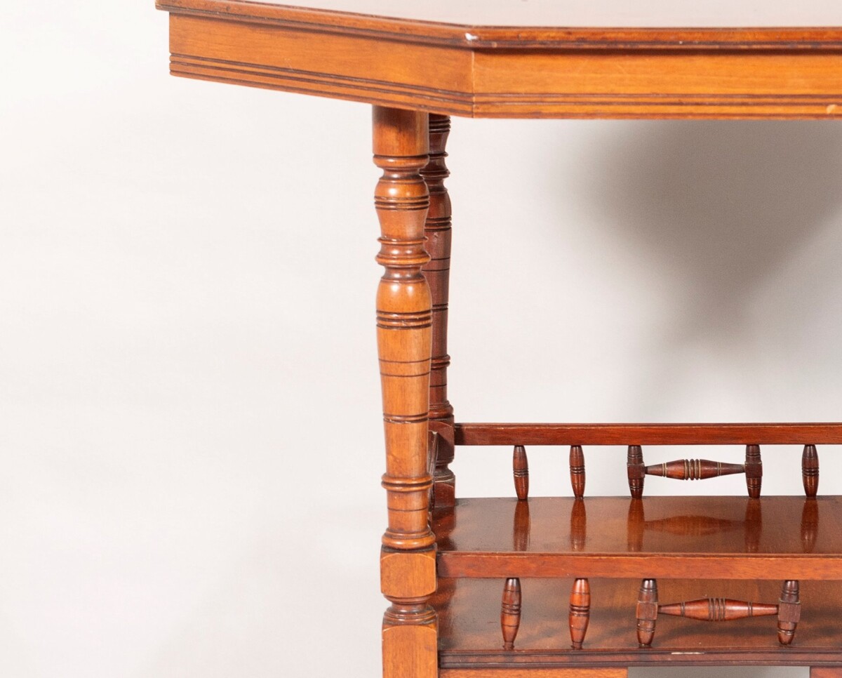 Late Victorian Aesthetic Movement Octagonal Walnut Window Table or Side Table - Image 2