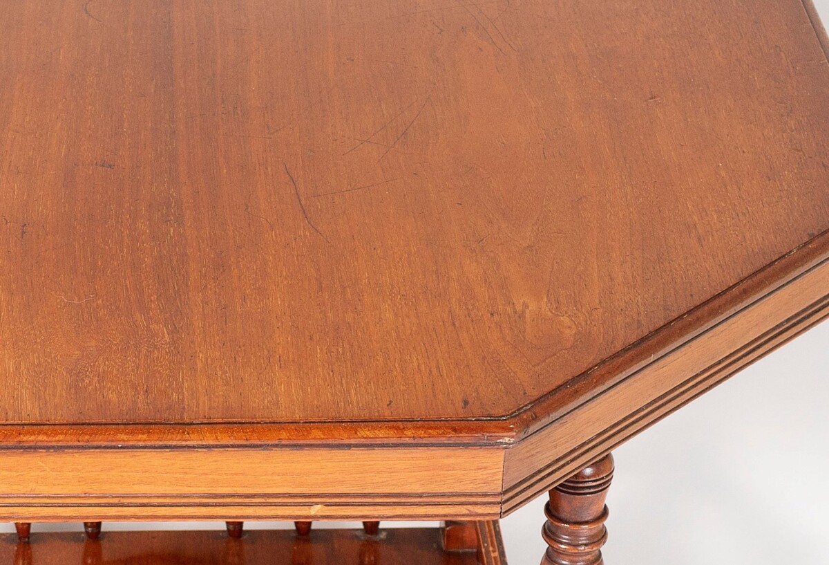 Late Victorian Aesthetic Movement Octagonal Walnut Window Table or Side Table - Image 12