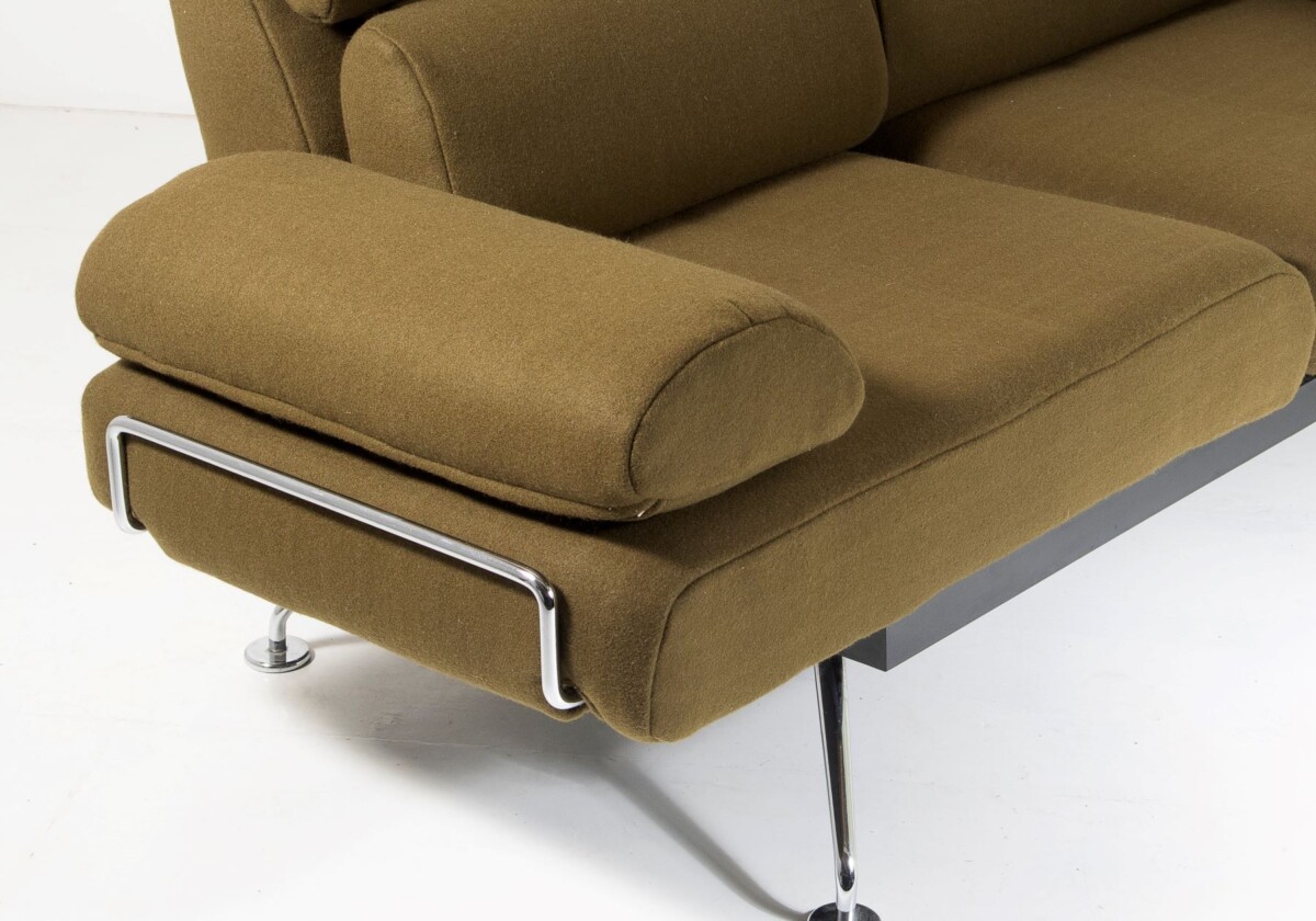 1980s Chaise Longue Two Seat Day Bed Recliner Sofa in Olive Green - De-Sede Ds 470 Couch - Image 8