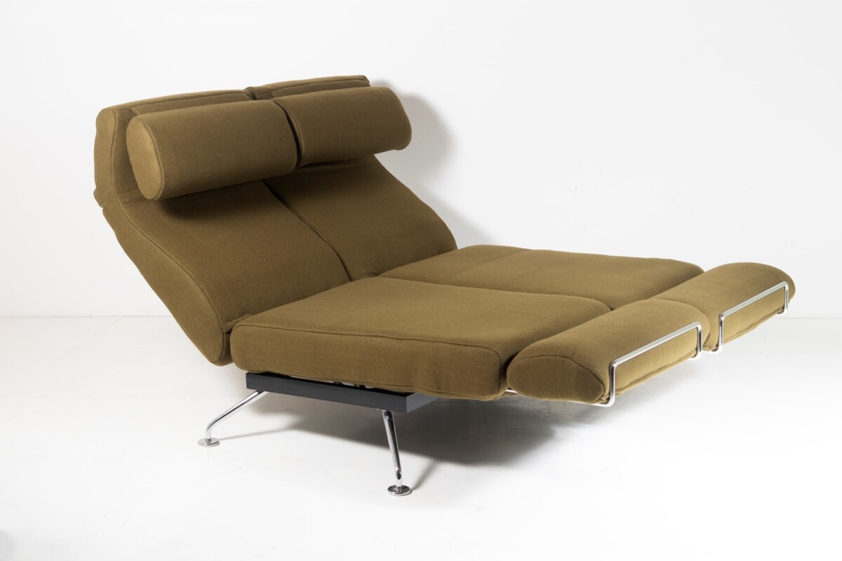 1980s Chaise Longue Two Seat Day Bed Recliner Sofa in Olive Green - De-Sede Ds 470 Couch - Image 2