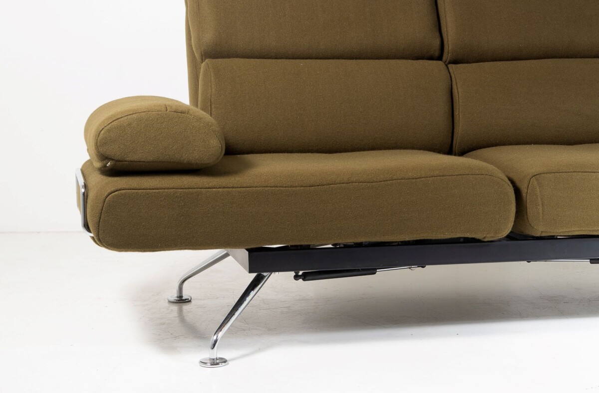 1980s Chaise Longue Two Seat Day Bed Recliner Sofa in Olive Green - De-Sede Ds 470 Couch - Image 3