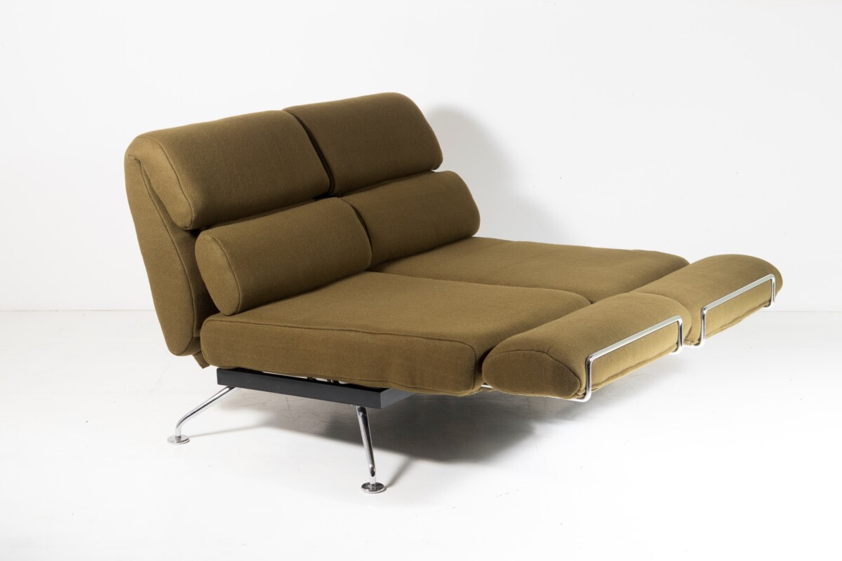 1980s Chaise Longue Two Seat Day Bed Recliner Sofa in Olive Green - De-Sede Ds 470 Couch - Image 13