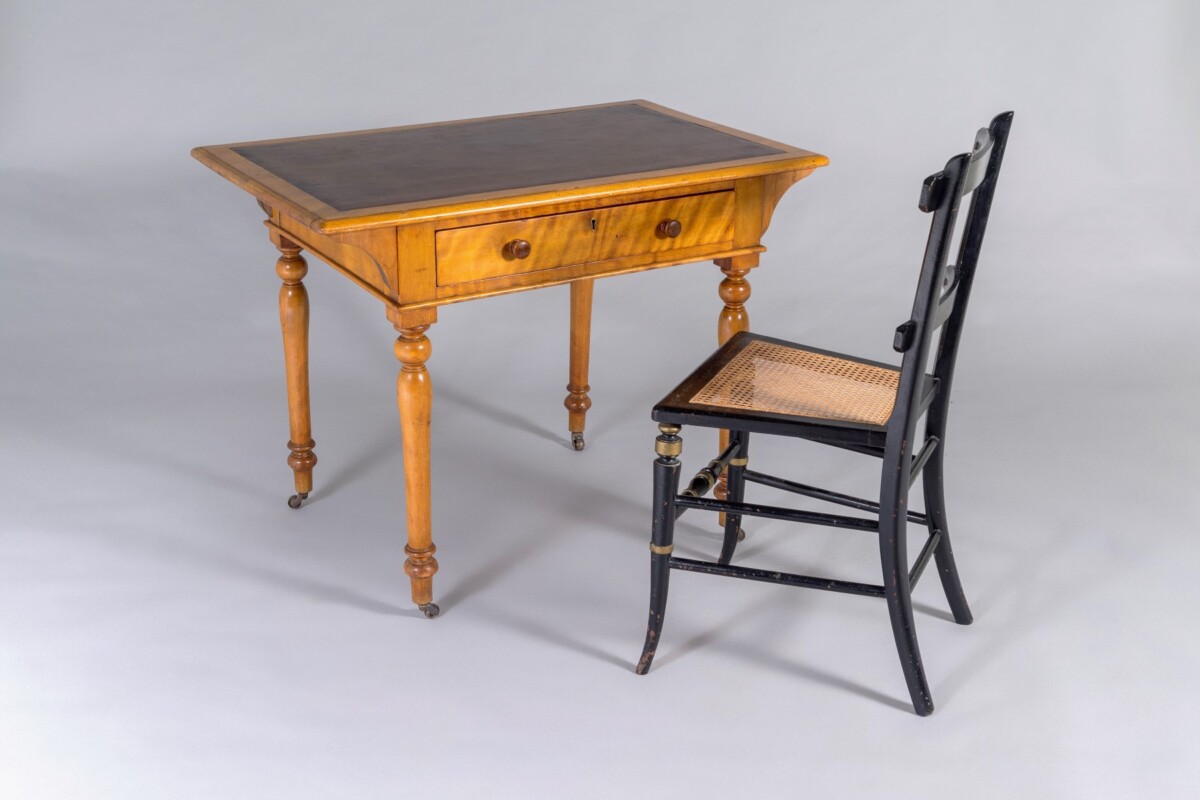 Small Satin Birch Writing Desk by Heal & Son London - Image 17