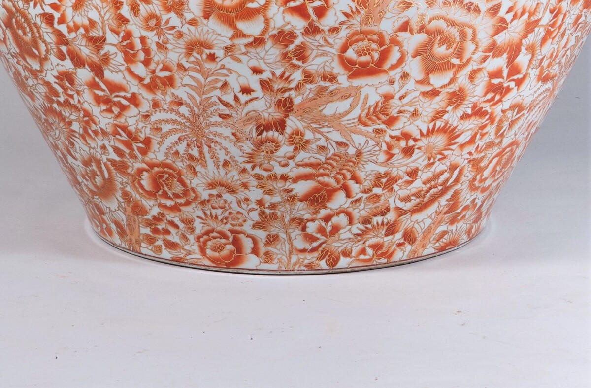 Huge Scale 32" Decorative Chinese Porcelain Fish Bowl Jardinière Planter - Image 10