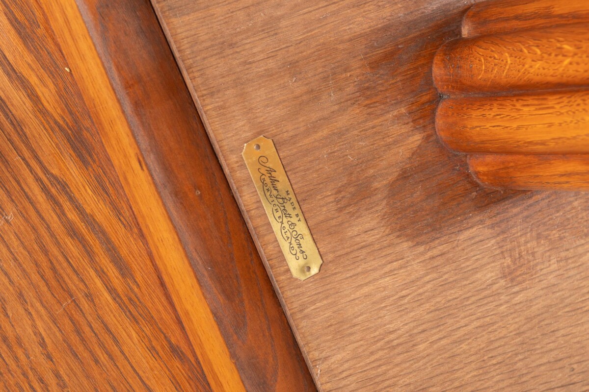 An Exceptional Arthur Brett Gothic Revival Burr Oak Inlay Centre Table - Image 12