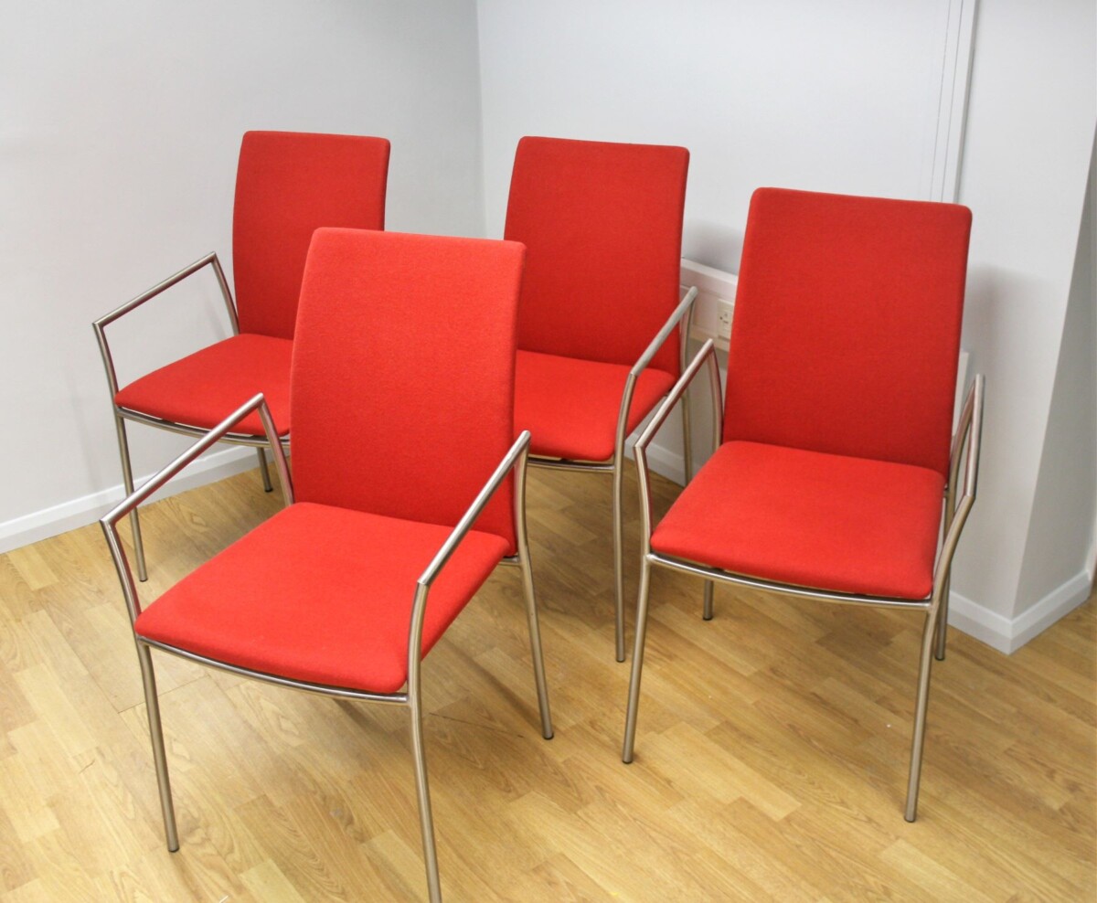 Skovby SM59 Steel Brushed Dining Chairs - set of 4