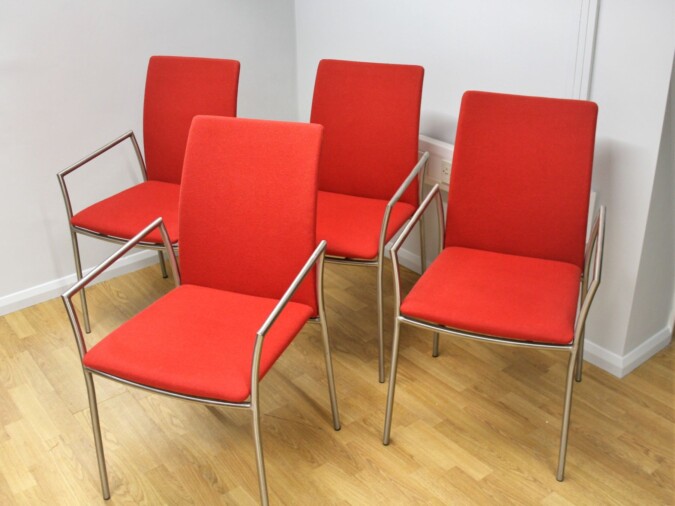 Skovby SM59 Steel Brushed Dining Chairs - set of 4