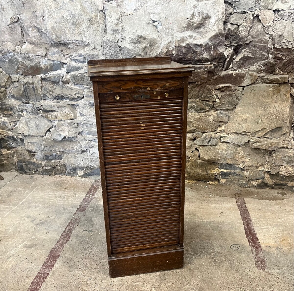French Tambour Oak Filing Cabinet Storage Lectern - Delivery Included - Image 2