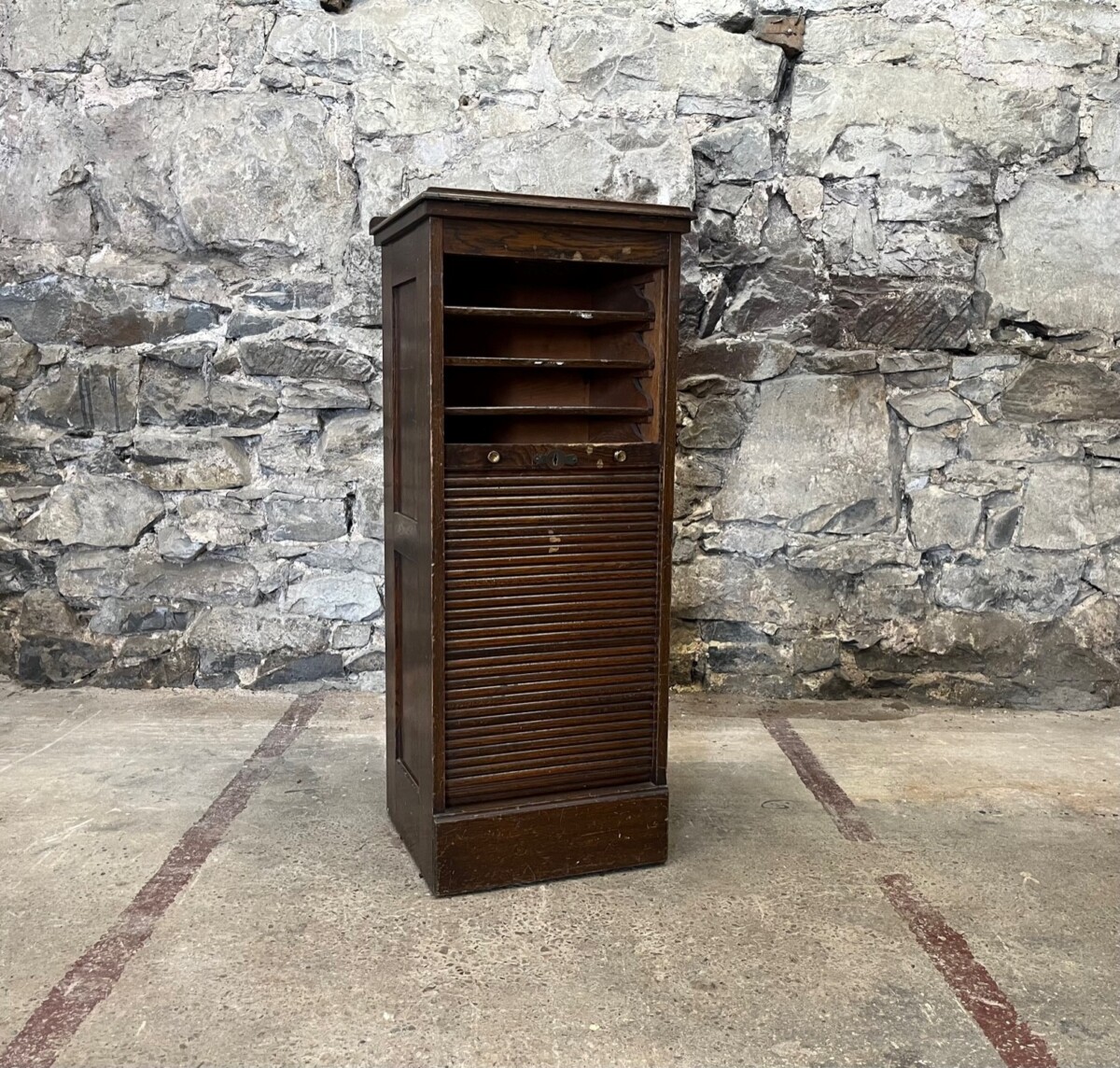 French Tambour Oak Filing Cabinet Storage Lectern - Delivery Included