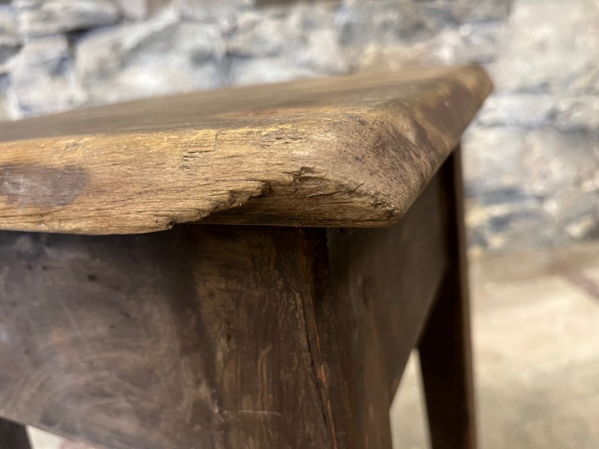 Small Solid Old Pine Wooden Stool | Occasional Side Table - Image 6