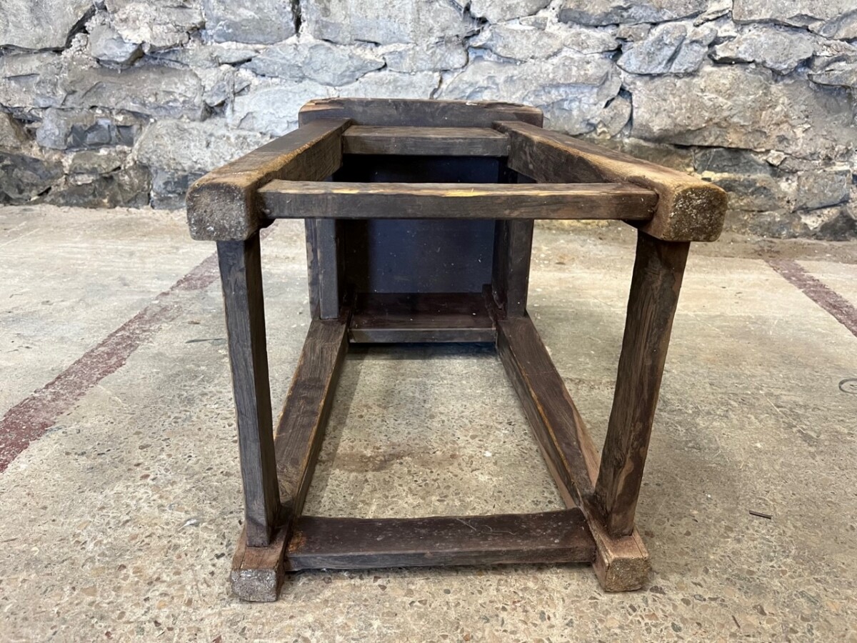 Small Solid Old Pine Wooden Stool | Occasional Side Table - Image 4
