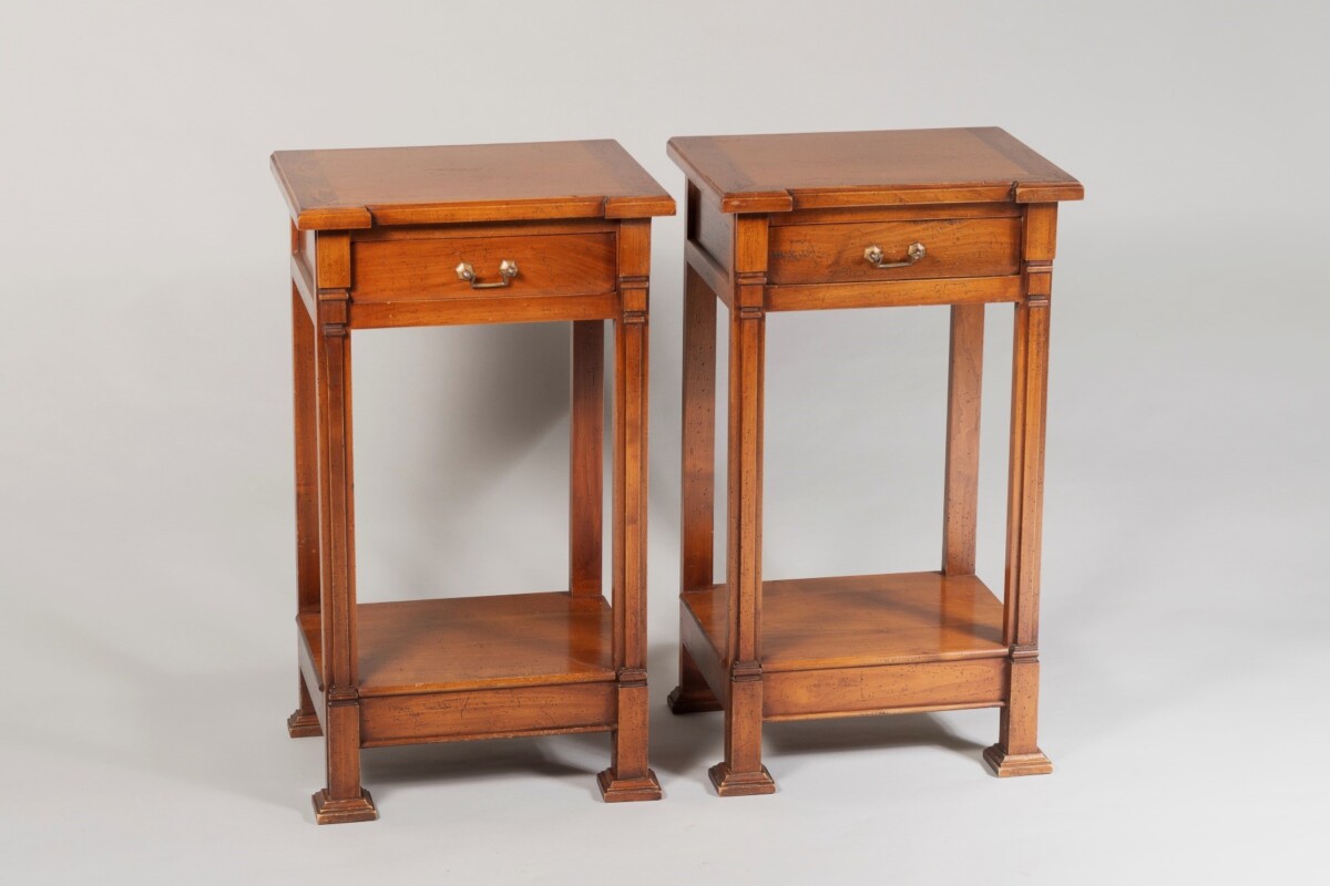 A Pair of Mid Century French Walnut Bedside Tables | Nightstands - Image 8