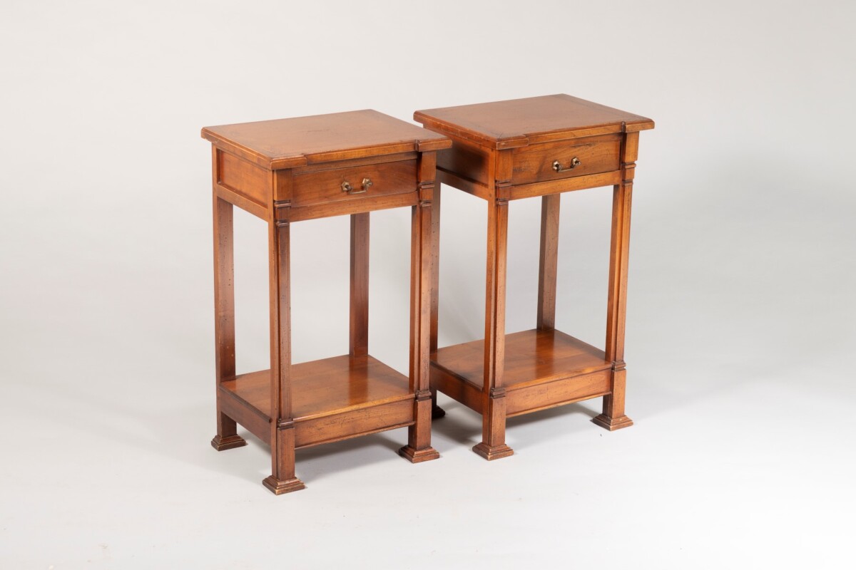 A Pair of Mid Century French Walnut Bedside Tables | Nightstands