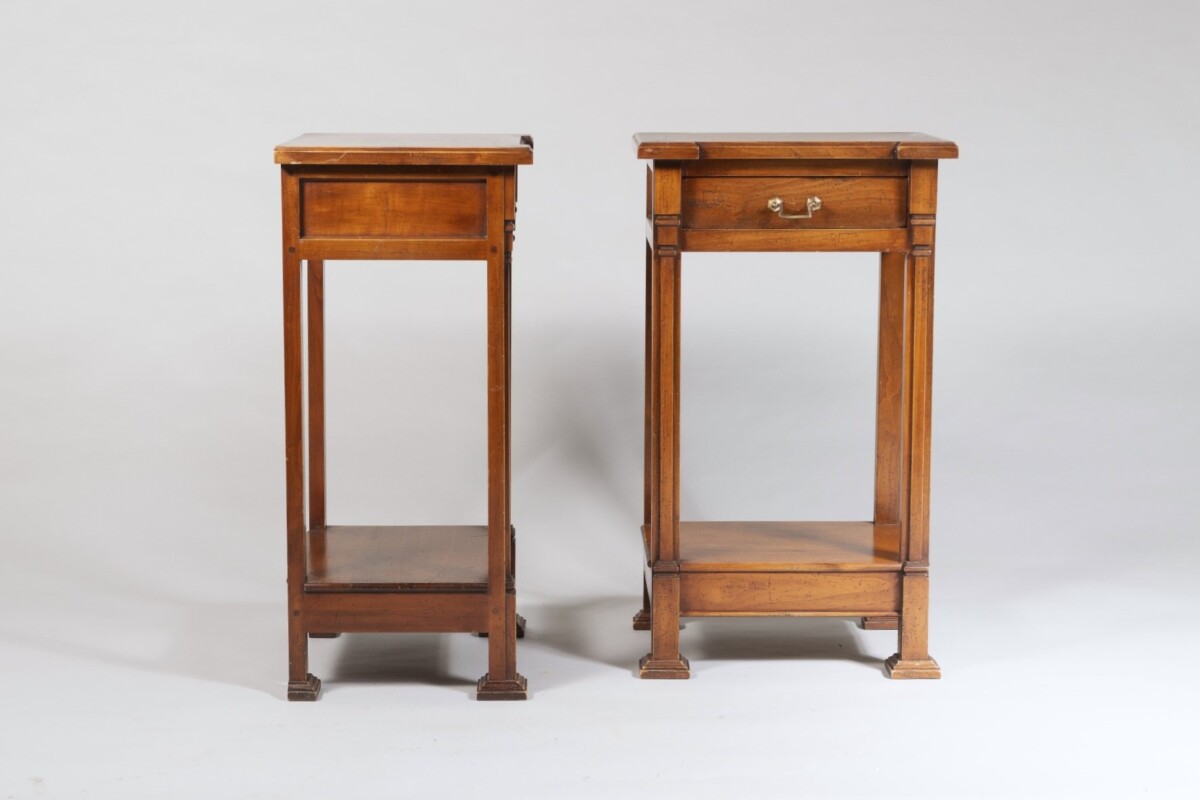 A Pair of Mid Century French Walnut Bedside Tables | Nightstands - Image 7