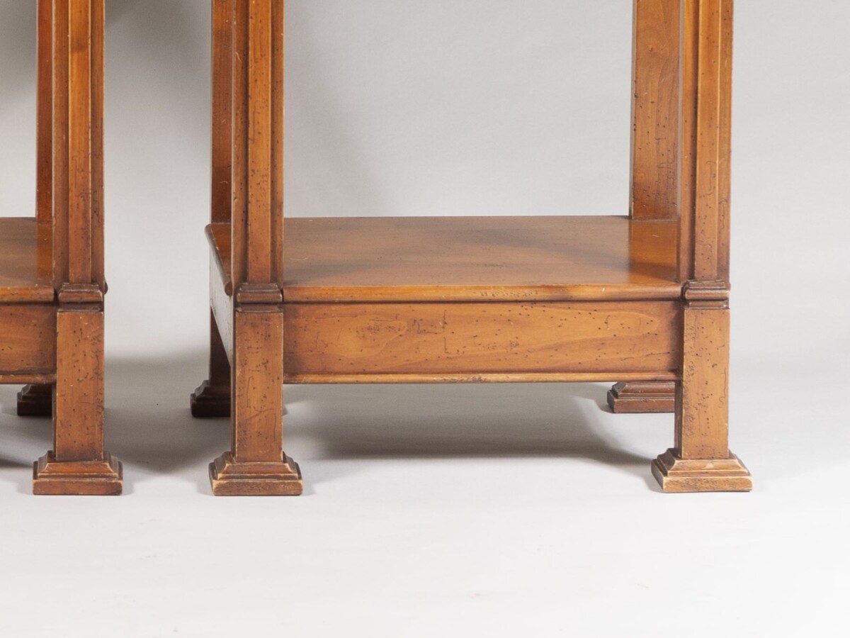 A Pair of Mid Century French Walnut Bedside Tables | Nightstands - Image 5