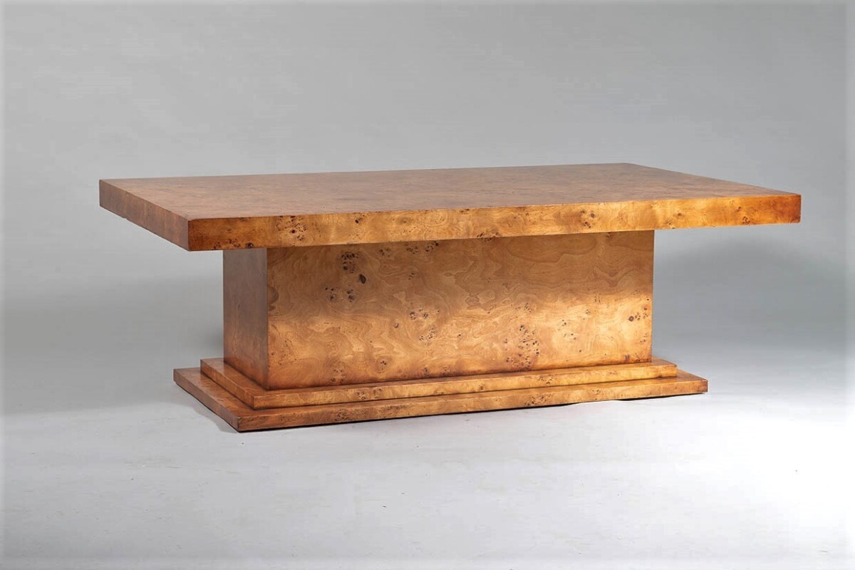 1970/80s Mid-Century Modern Birdseye Maple Large Rectangular Coffee Table - Image 3