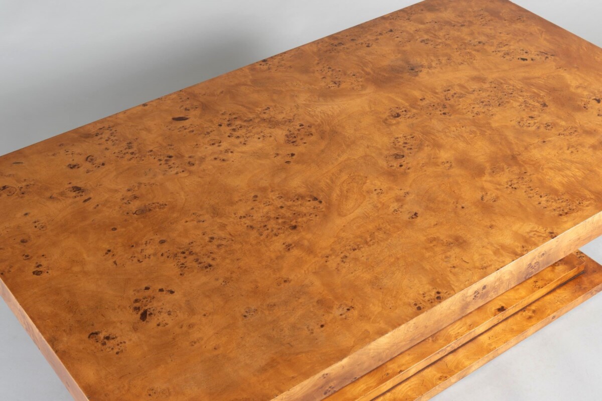 1970/80s Mid-Century Modern Birdseye Maple Large Rectangular Coffee Table - Image 2