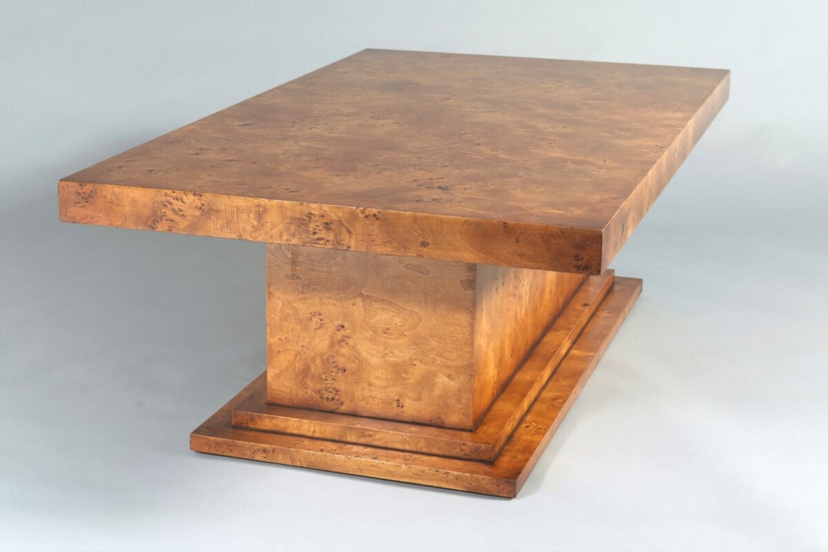 1970/80s Mid-Century Modern Birdseye Maple Large Rectangular Coffee Table - Image 11