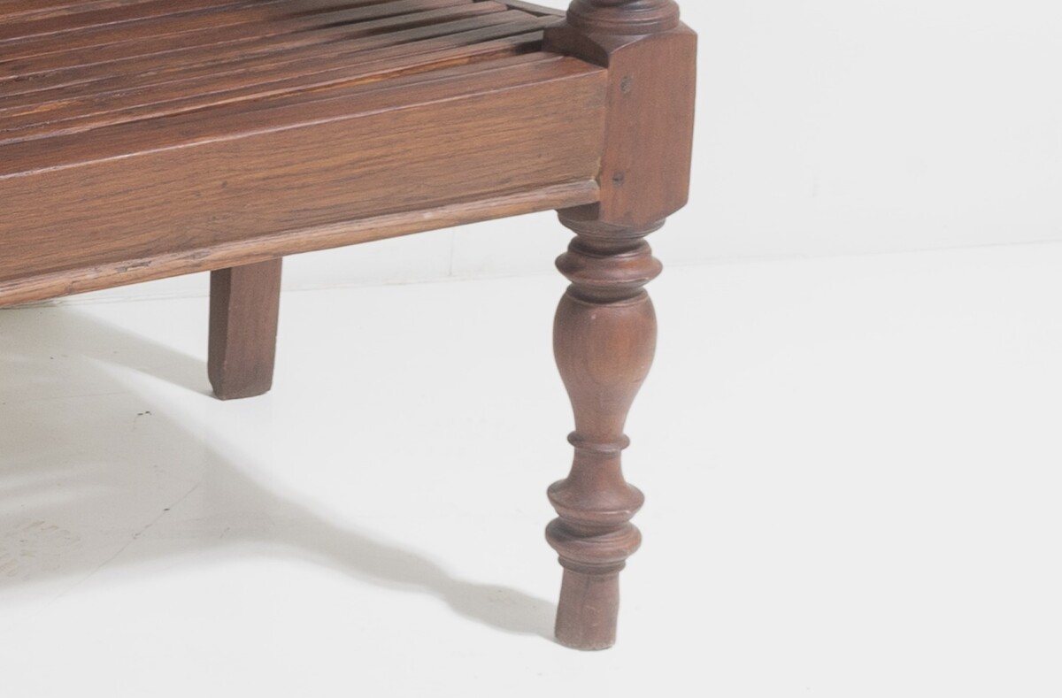Antique Burmese Teak Bench Sofa Seat Myanmar (Burma) - 3 seater - Image 9