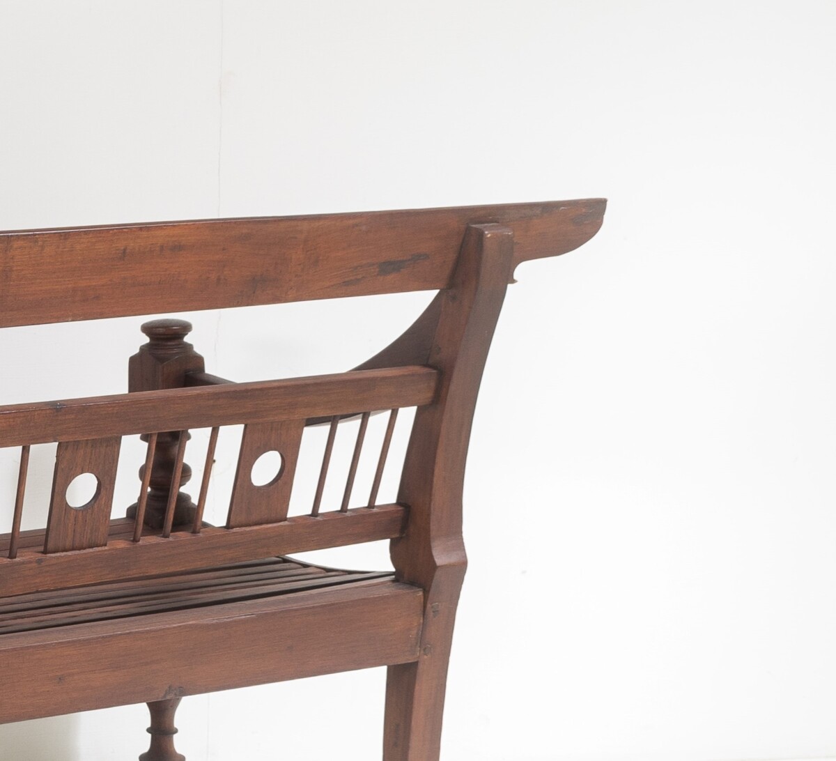 Antique Burmese Teak Bench Sofa Seat Myanmar (Burma) - 3 seater - Image 3